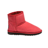 Premium Quality Unisex UGG Mini boots Ruby Color made in Australia from Australian double-face sheepskin, classic timeless mini UGG boots for men and women, weather-resistant, warm and cozy with durable sole for indoor and outdoor wear